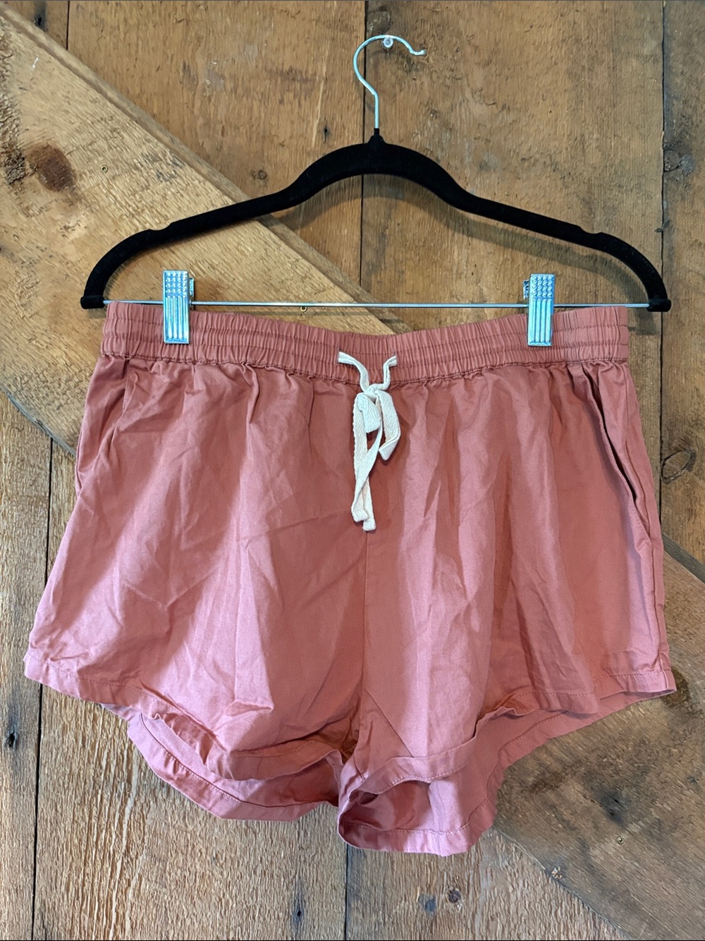 Billabong Womens Athletic Shorts Dusty Rose Pink Cotton Large Pockets Drawstring